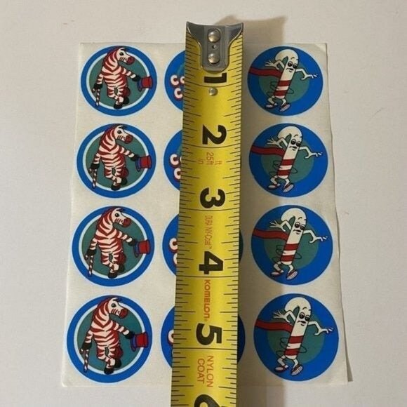 Vintage 1980s CTP Scratch & Sniff Candy Cane Zebra Mint Stickers Creative Teachi - Picture 8 of 8